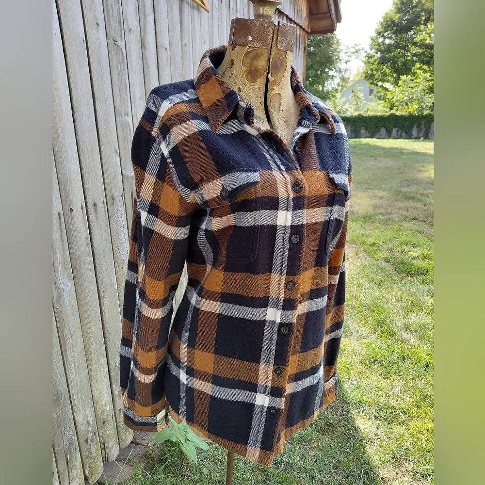 Patagonia Plaid Button Down Shirt - Black, Brown, White